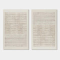 Lumi Gallery's Minimalist Japandi geometric canvas paintings, neutral tones, woven texture