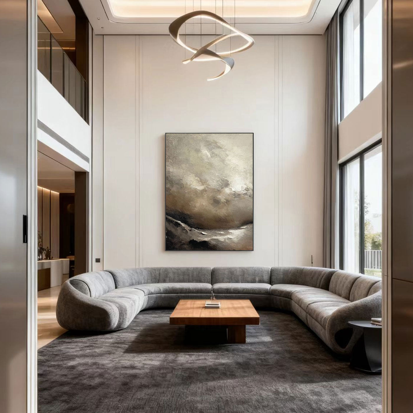 Wabi Sabi Abstract Canvas Art - Ashen Ground