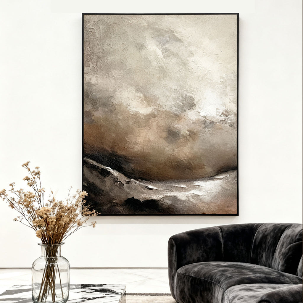 Wabi Sabi Abstract Canvas Art - Ashen Ground