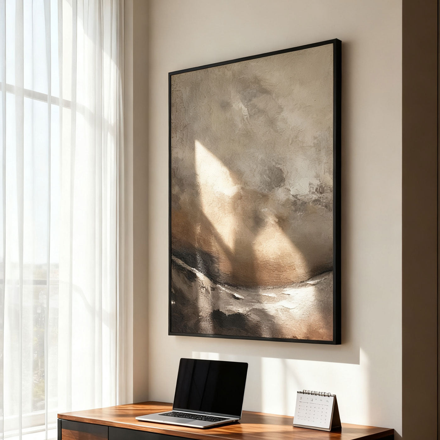 Wabi Sabi Abstract Canvas Art - Ashen Ground