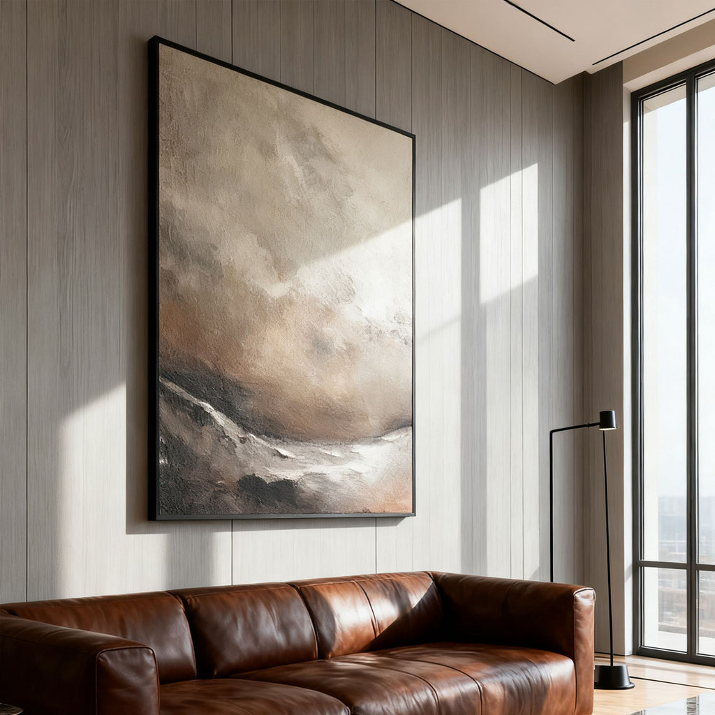 Wabi Sabi Abstract Canvas Art - Ashen Ground