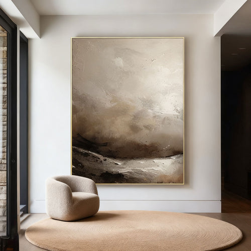 Wabi Sabi Abstract Canvas Art - Ashen Ground