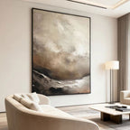 Wabi Sabi Abstract Canvas Art - Ashen Ground