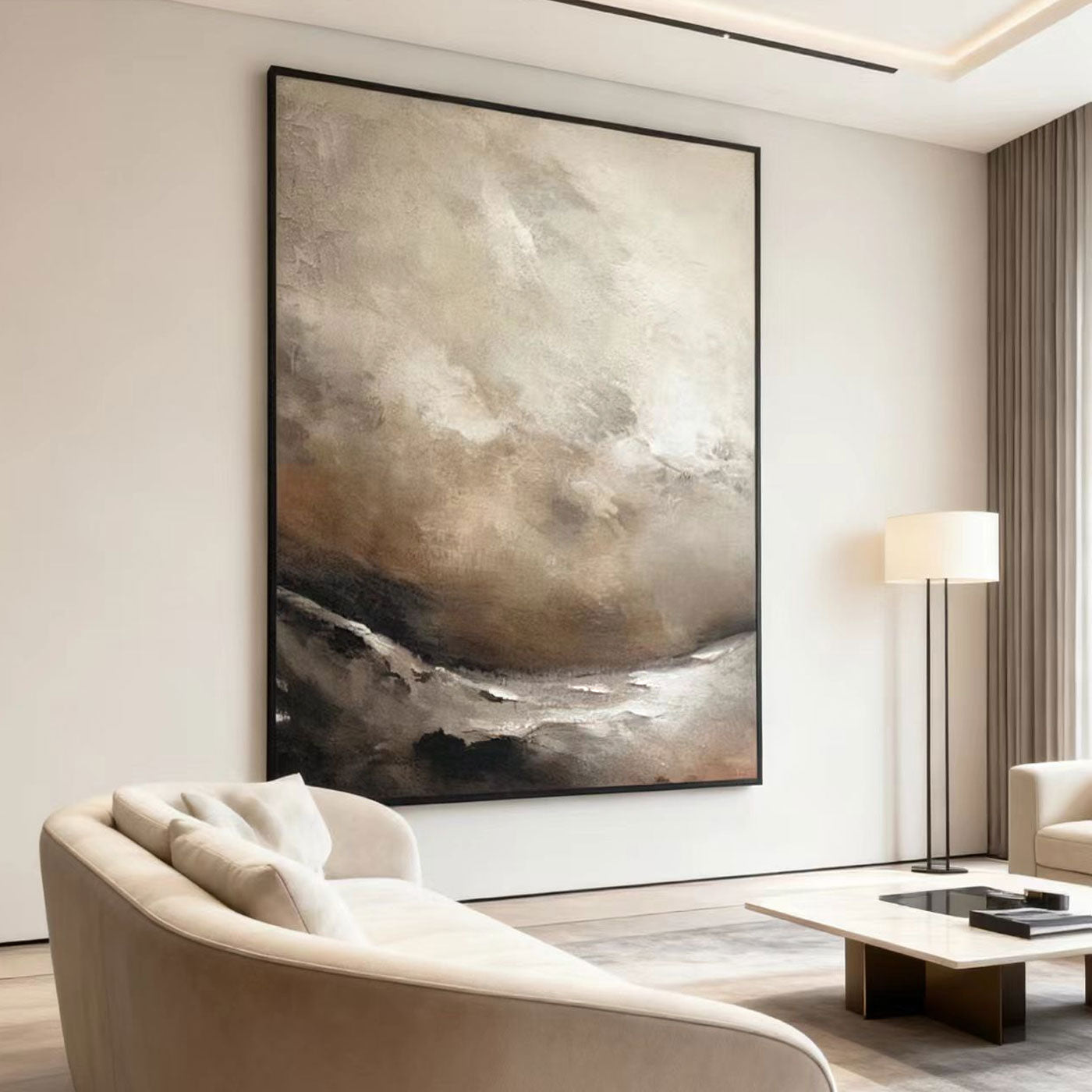 Wabi Sabi Abstract Canvas Art - Ashen Ground