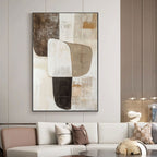 Hand-painted Wabi Sabi art in a sturdy metal frame.