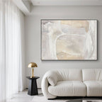 Minimalist Wabi Sabi Art in sunlight-filled room.