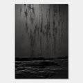 Wabi Sabi black textured wall art, showing silent drip effect and layered canvas.