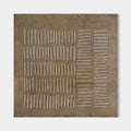 Wabi Sabi brown canvas art, minimalist design featuring subtle linear strokes.