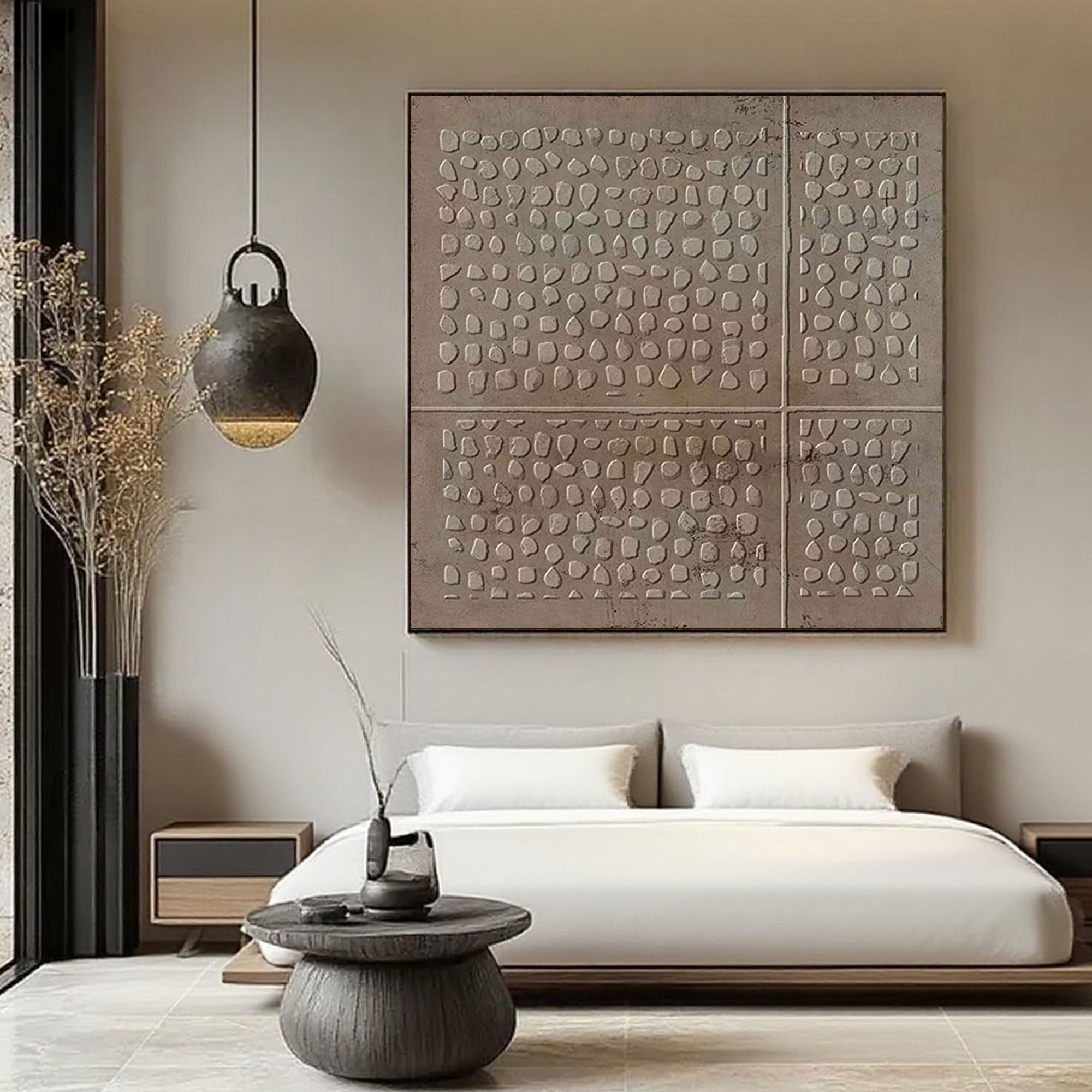 Wabi Sabi Brown Textured Canvas Art | Earthen Code
