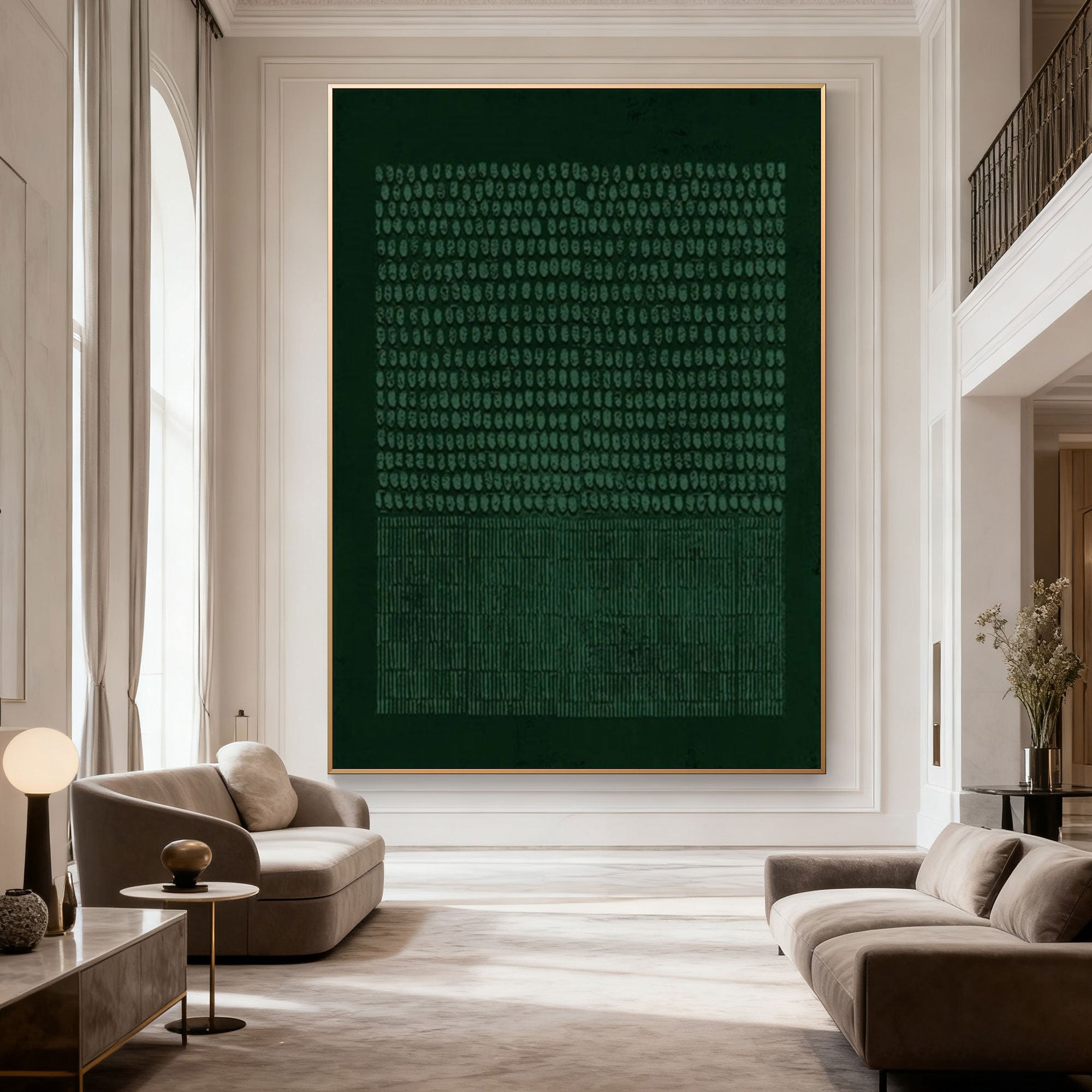 Wabi-Sabi Geometric Textured Painting - Deep Silence