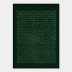 Lumi Gallery's hand-painted Wabi-Sabi geometric textured wall art 'Deep Silence' dark green canvas, oval patterns