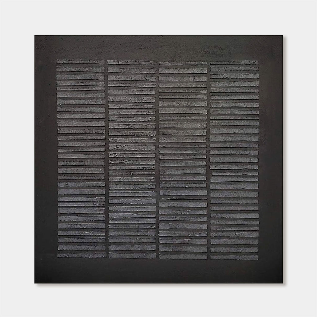 Lumi Gallery's Wabi-Sabi geometric textured weathered grid canvas painting