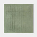 Close-up of the textured green Wabi Sabi canvas art, highlighting the grid pattern.