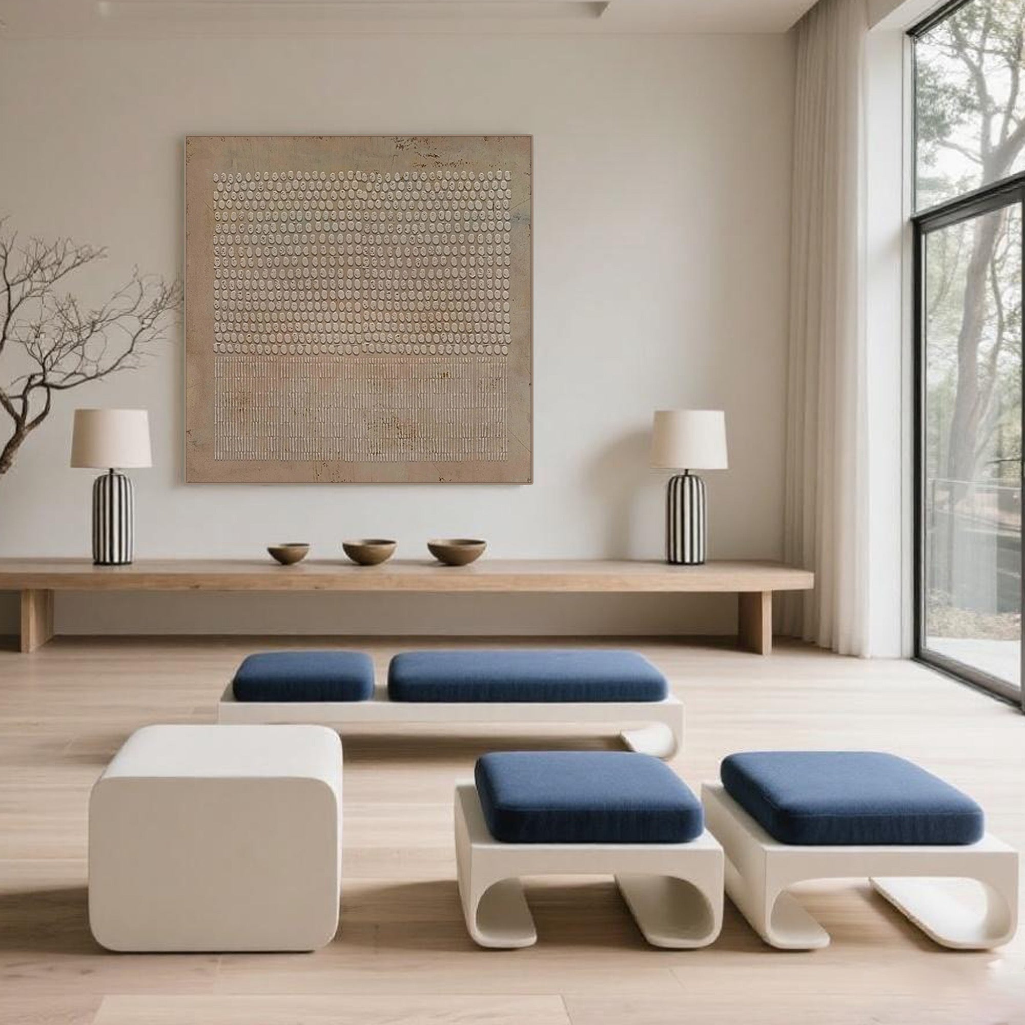 Wabi-Sabi Minimalist Textured Canvas Wall Art #WS044