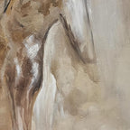 Wabi-Sabi abstract horse painting 'Noble Stillness' with textured canvas, earthy tones - Lumi Gallery