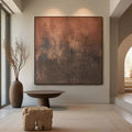 Wabi-Sabi abstract wall art 'Ember' by Lumi Gallery - earthy brown textured canvas
