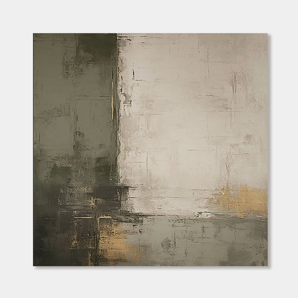 Wabi-Sabi Geometric Green Beige Wall Art - Boundary