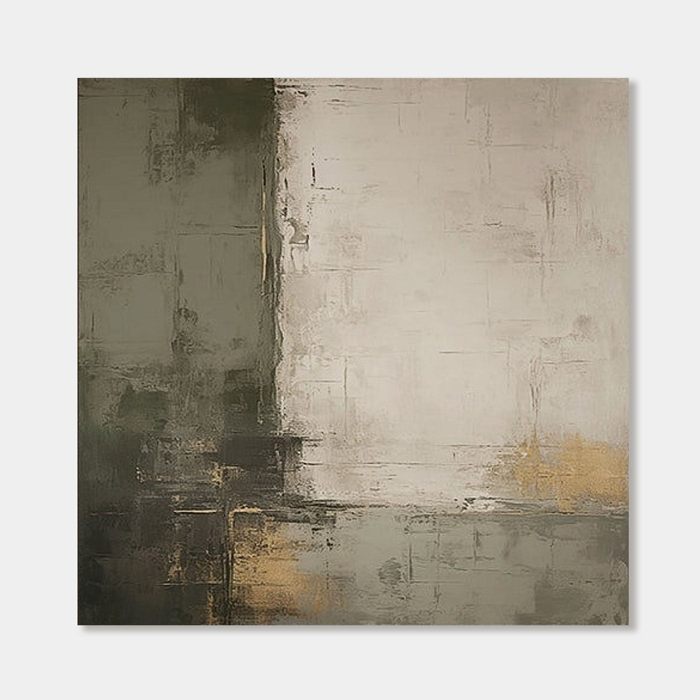 Wabi-Sabi Geometric Green Beige Wall Art - Boundary