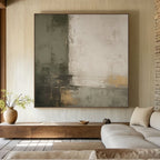 Wabi-Sabi Geometric Green Beige Wall Art - Boundary
