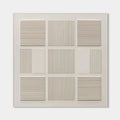 Wabi-Sabi Geometric Neutral Wall Art 'Quiet Rhythm' - hand-painted textured grid pattern in neutral tones