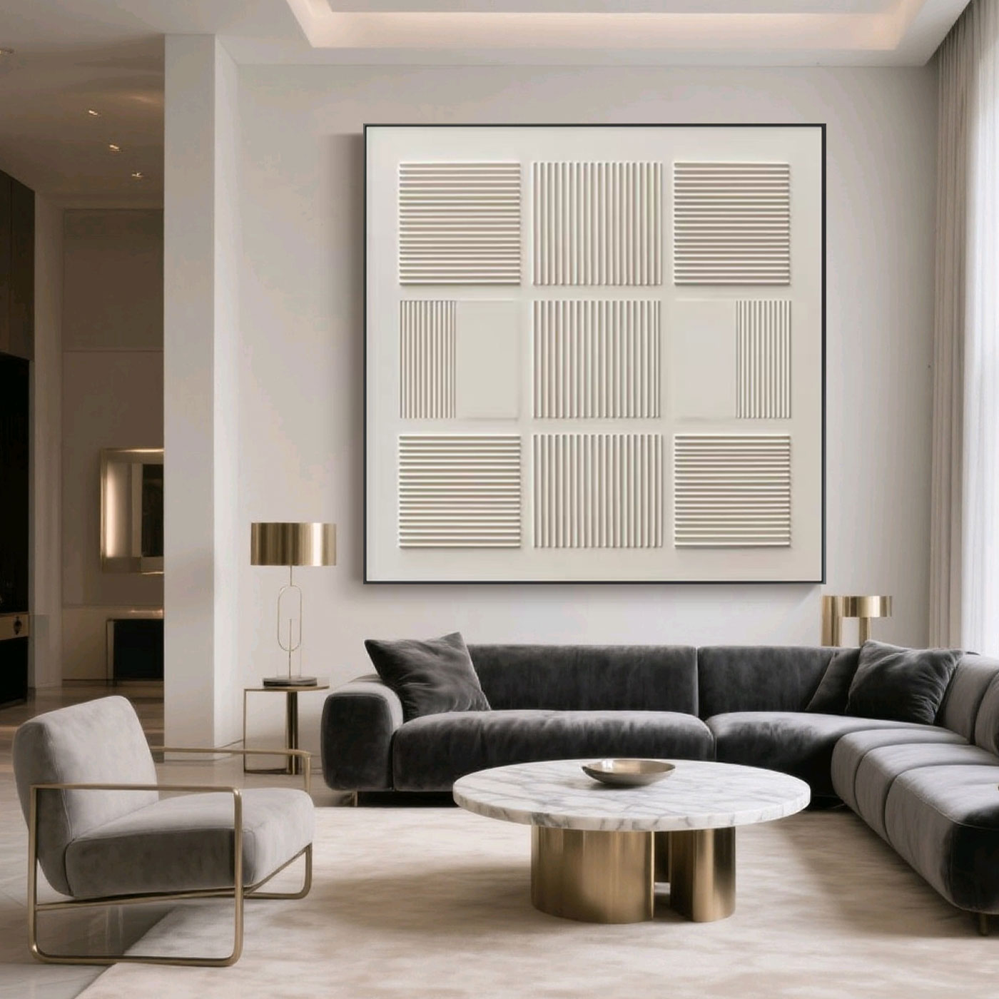 Wabi-Sabi Geometric Neutral Wall Art - Quiet Rhythm