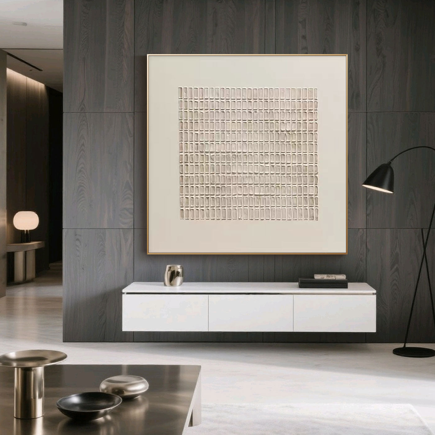 Wabi-Sabi Geometric Square Wall Art - Matrix
