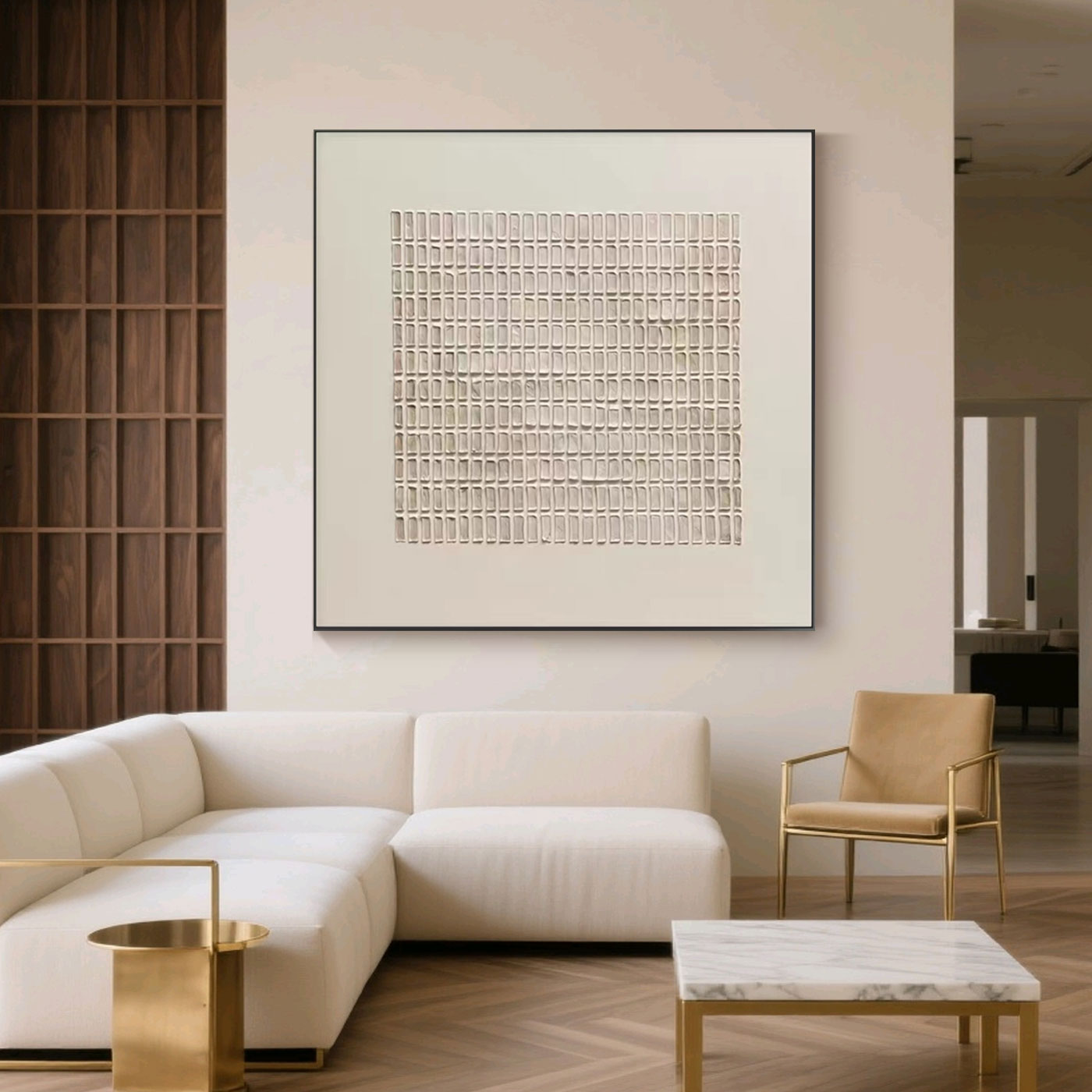 Wabi-Sabi Geometric Square Wall Art - Matrix