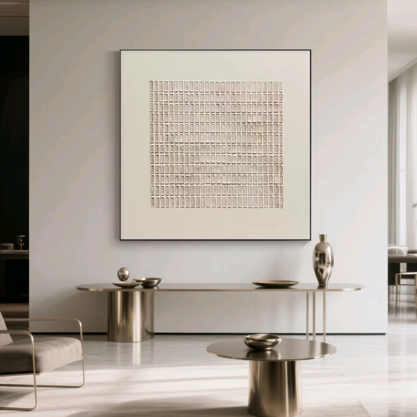 Wabi-Sabi Geometric Square Wall Art - Matrix