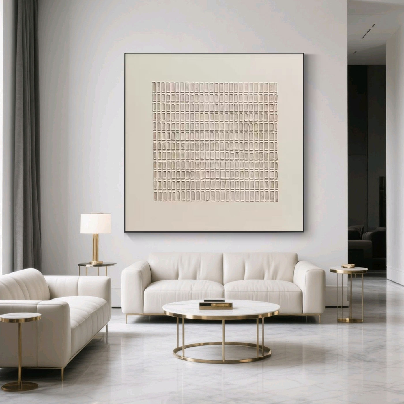 Wabi-Sabi Geometric Square Wall Art - Matrix