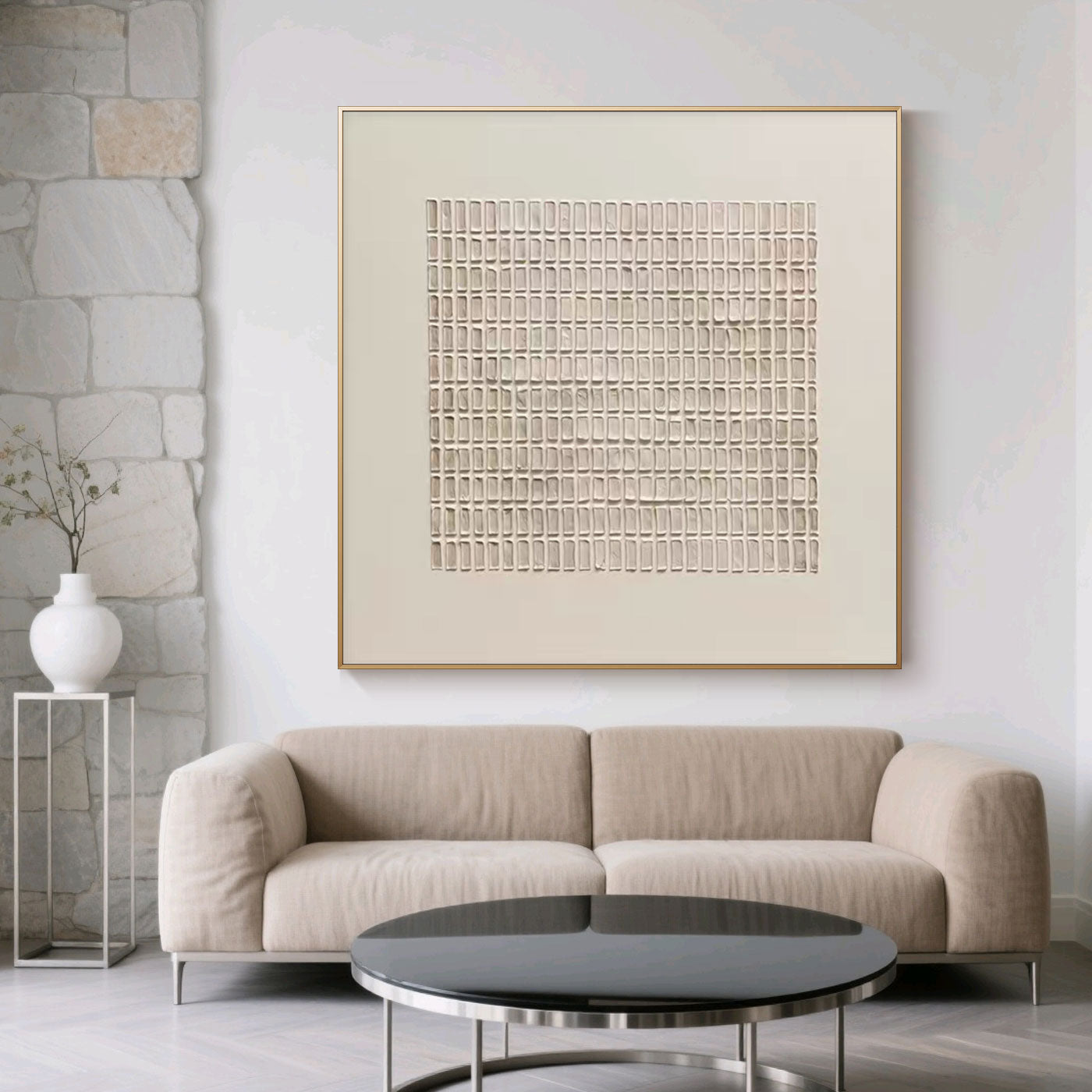 Wabi-Sabi Geometric Square Wall Art - Matrix