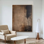 Lumi Gallery's Wabi-Sabi abstract canvas painting with earth tones in modern living room