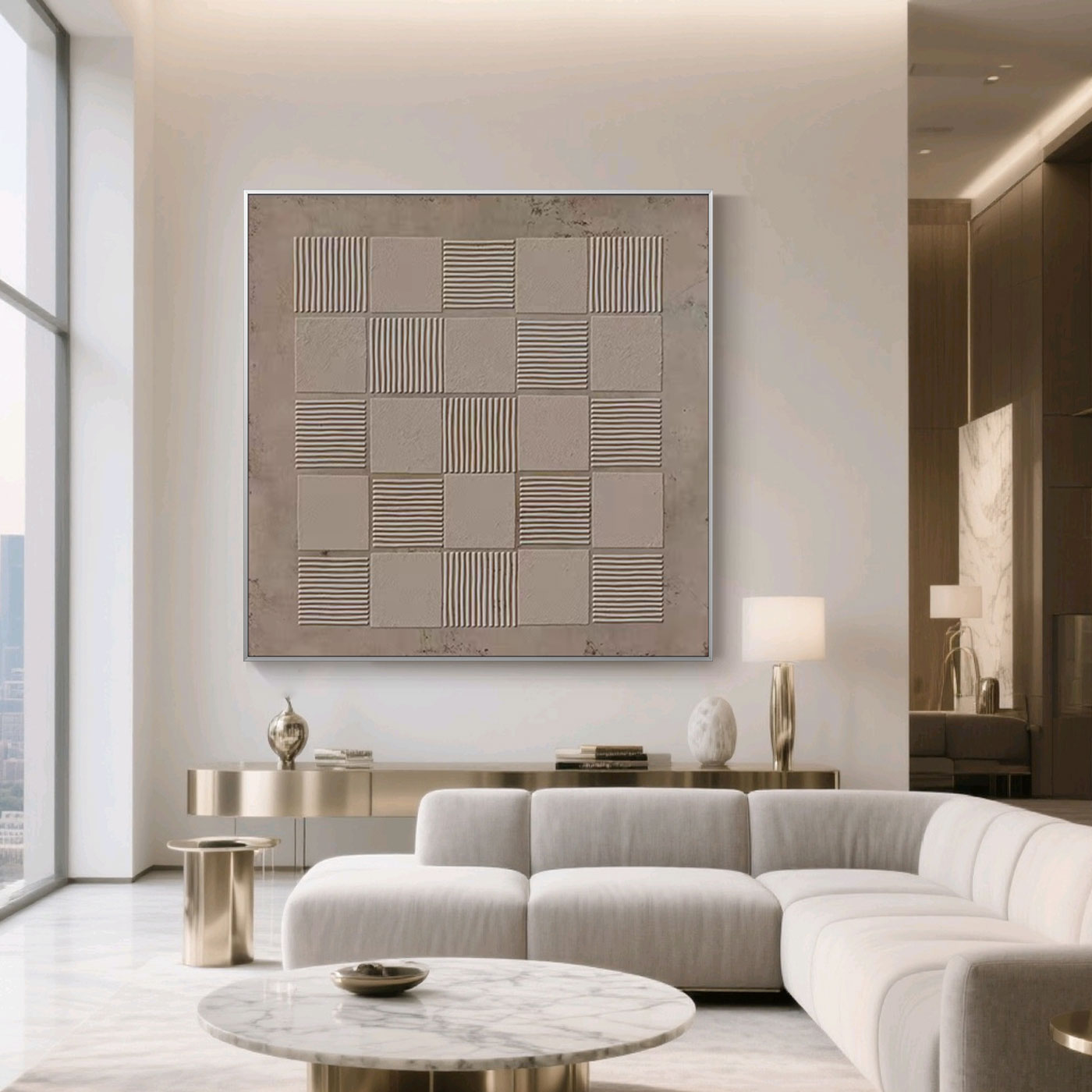 Wabi-Sabi Minimalist Geometric Wall Art - Timeless Rhythm