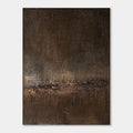 Mid-Century Modern Abstract Canvas Art 'Ember' - Textured hand-painted artwork in warm brown and earthy tones