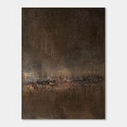 Mid-Century Modern Abstract Canvas Art 'Ember' - Textured hand-painted artwork in warm brown and earthy tones