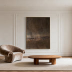 Mid-Century Modern abstract canvas art 'Ember' - hand-painted textured earth tone wall art for living rooms