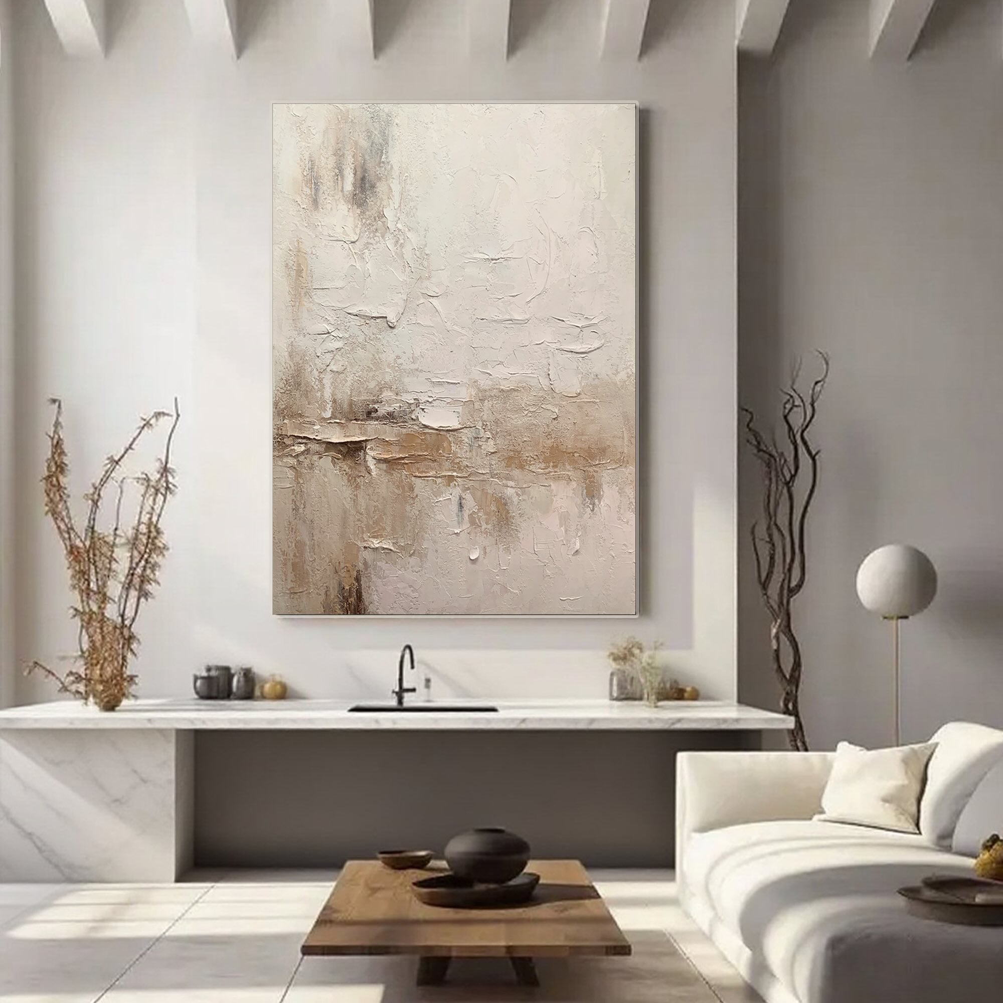 Wabi Sabi Textured Painting - Still Earth
