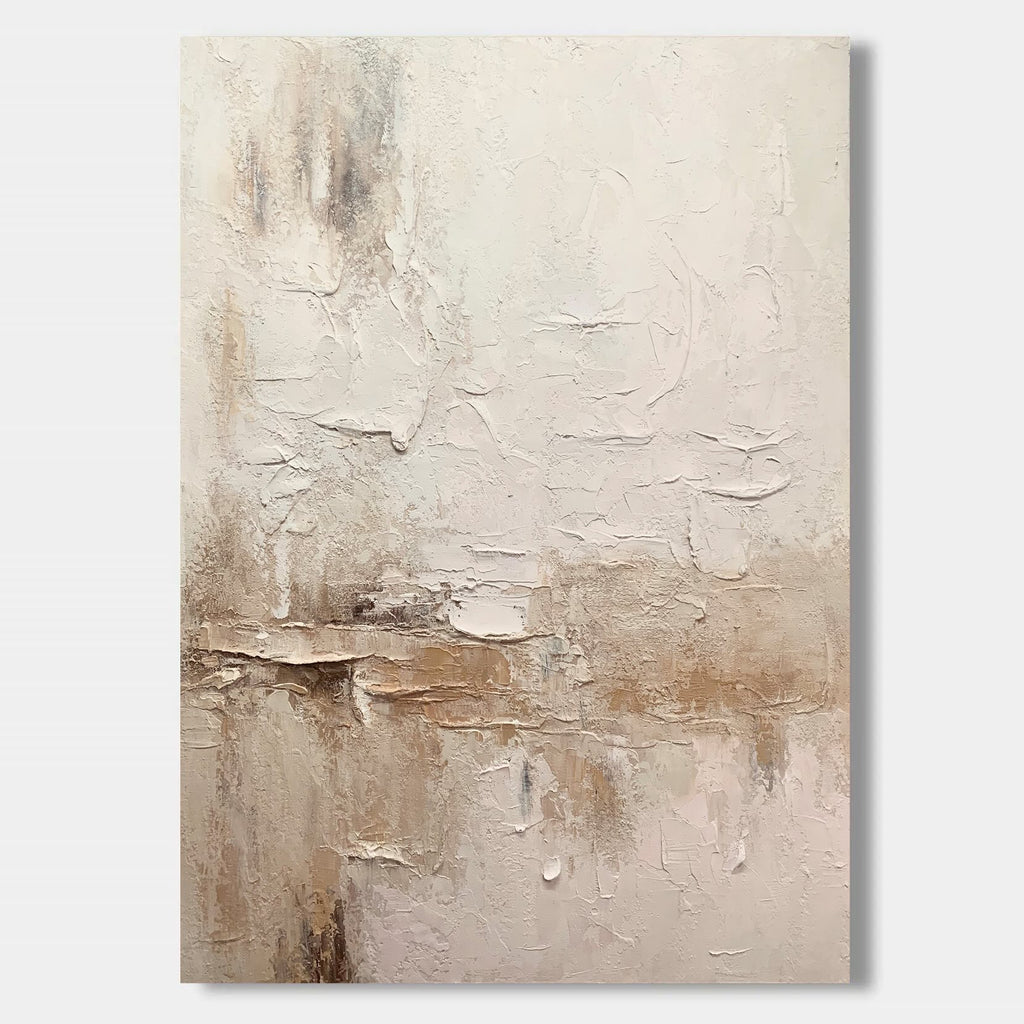 Wabi Sabi Textured Canvas Painting 'Still Earth' by Lumi Gallery