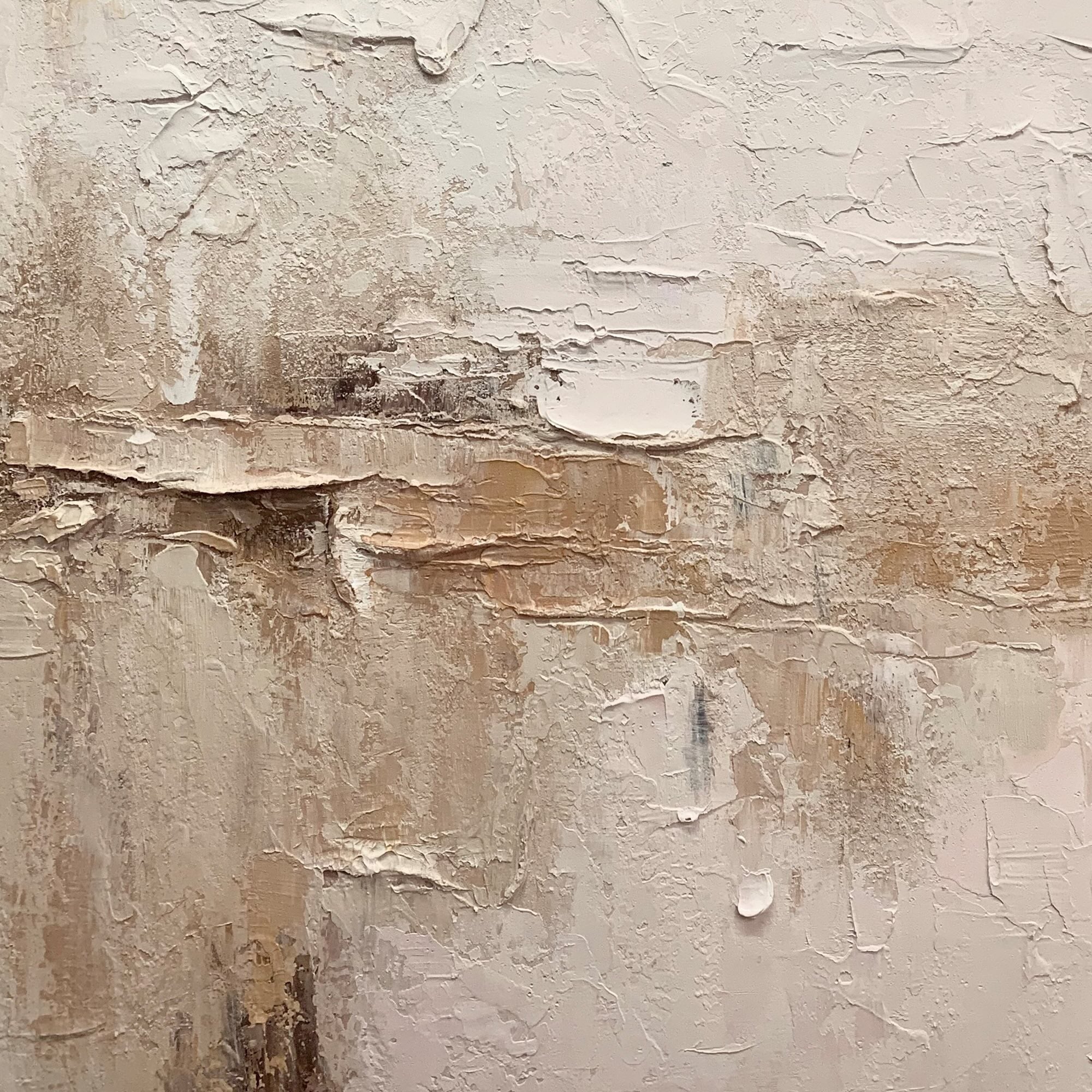 Wabi Sabi textured canvas wall art 'Still Earth' earth tones thick paint for living room bedroom by Lumi Gallery