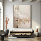 Lumi Gallery's Wabi Sabi textured canvas painting in earth tones, modern living room