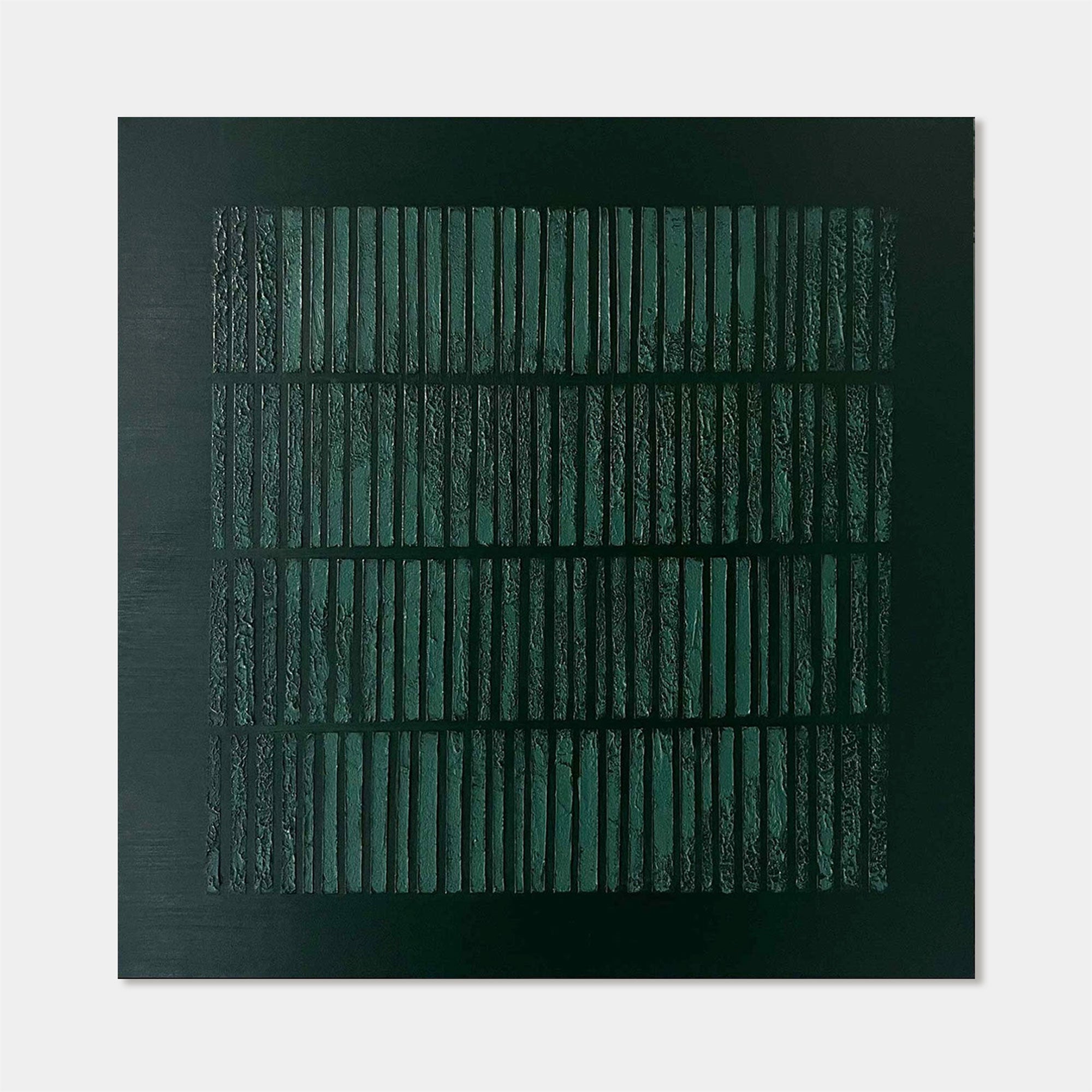 Lumi Gallery's Wabi-Sabi Green Japandi Textured Forest Grid Canvas Painting