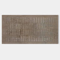 Wabi Sabi brown textured wall art, close-up of hand-painted vertical strokes.