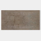 Wabi Sabi brown textured wall art, close-up of hand-painted vertical strokes.