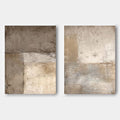 Lumi Gallery's Minimalist Japandi beige canvas wall art 'Ashen Field' set for contemporary interiors