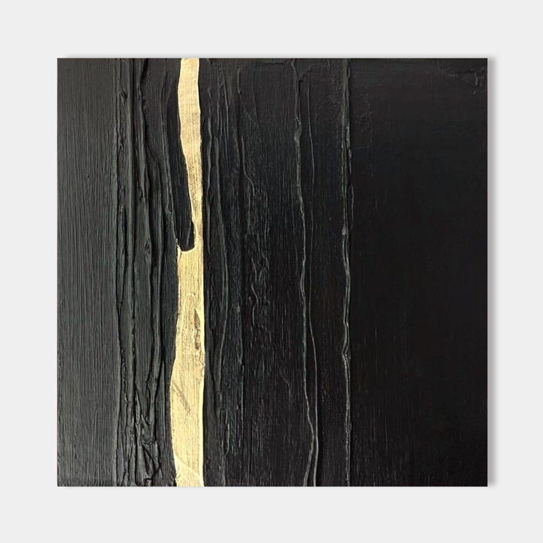 Lumi Gallery abstract minimalist black gold square canvas art