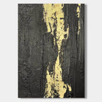 Black gold minimalist abstract canvas art 'Molten Vein' Lumi Gallery