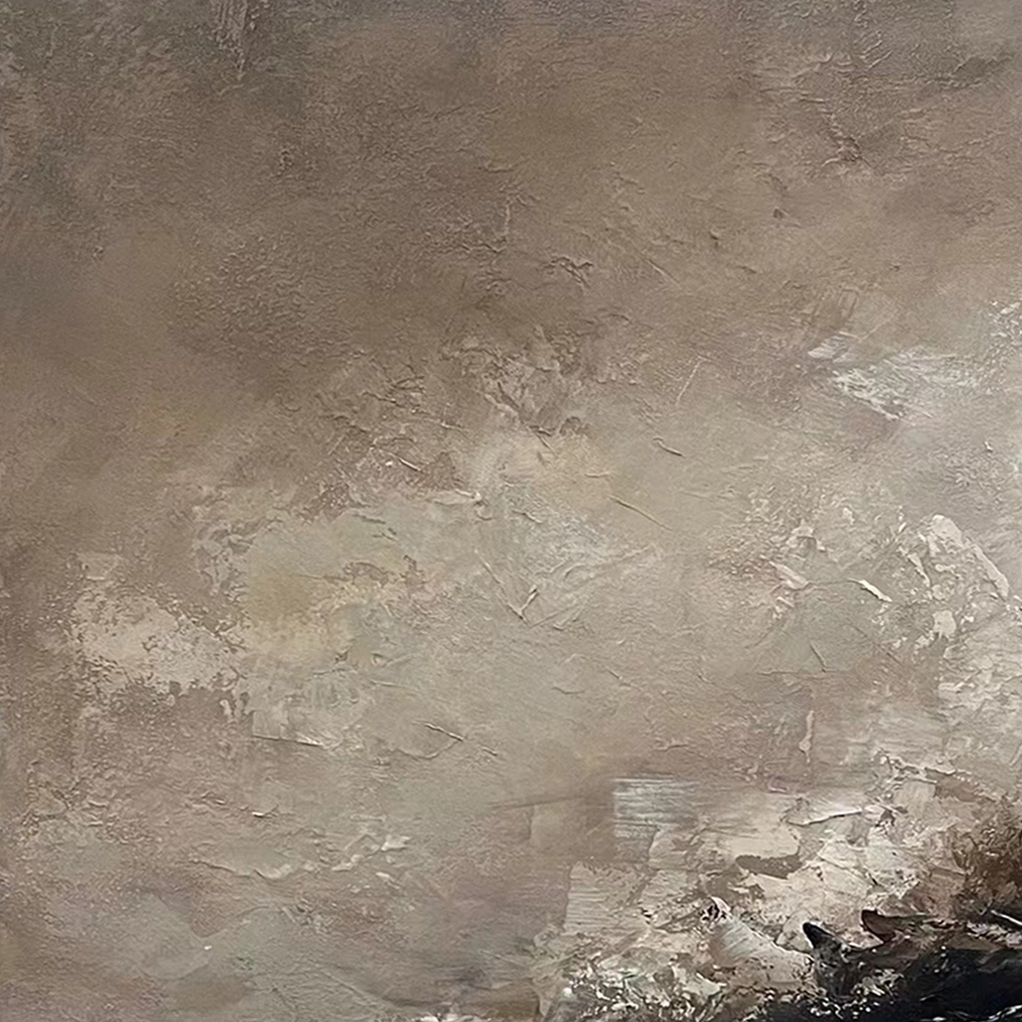 Lumi Gallery abstract Wabi-Sabi brown seascape canvas art featuring storm remnants