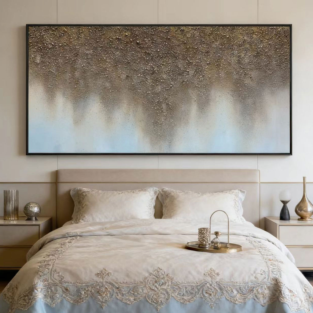 Abstract Brown and White Wall Art - Amber Drift