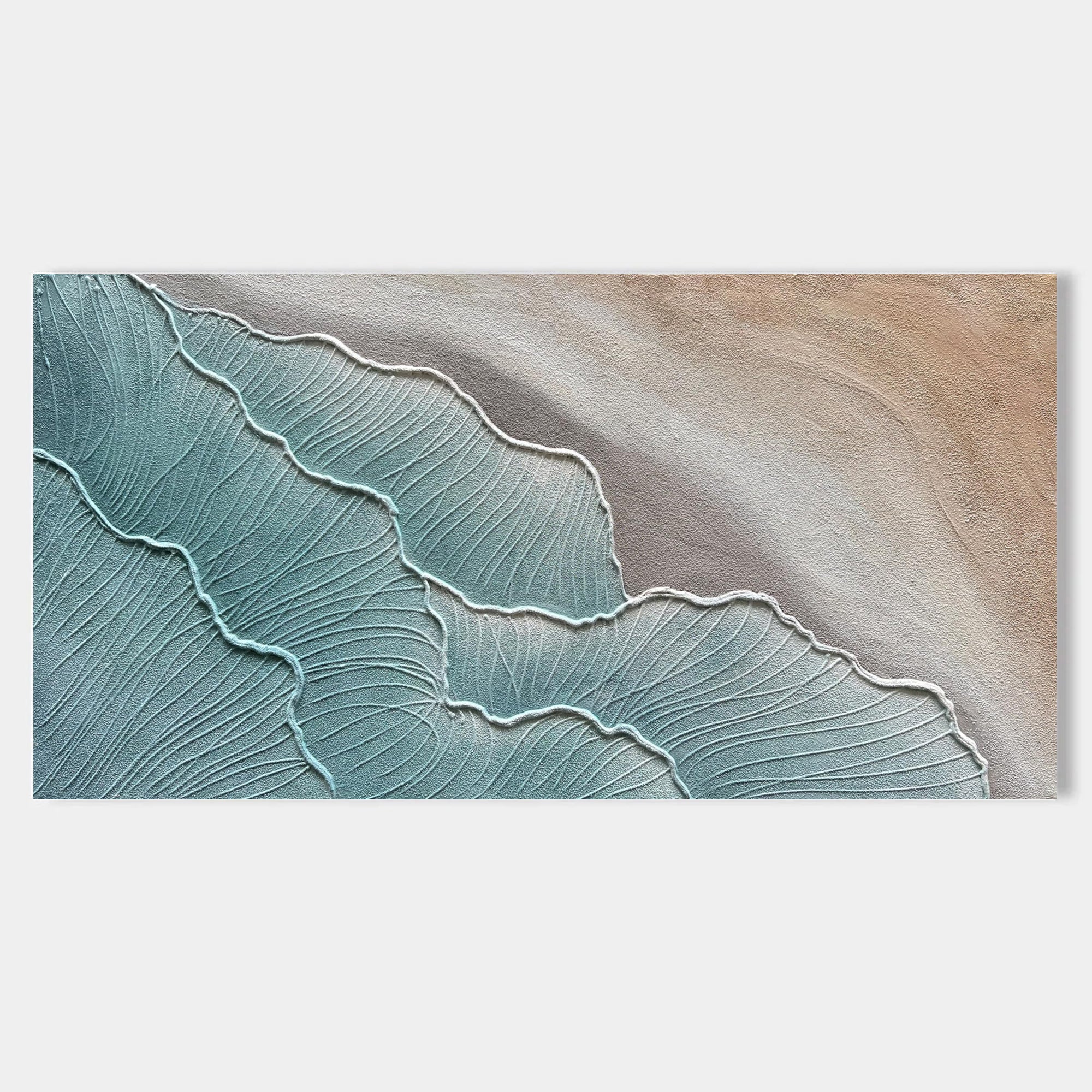 3D Textured Minimalist Blue Coastal Canvas Art - Aqua Shoal