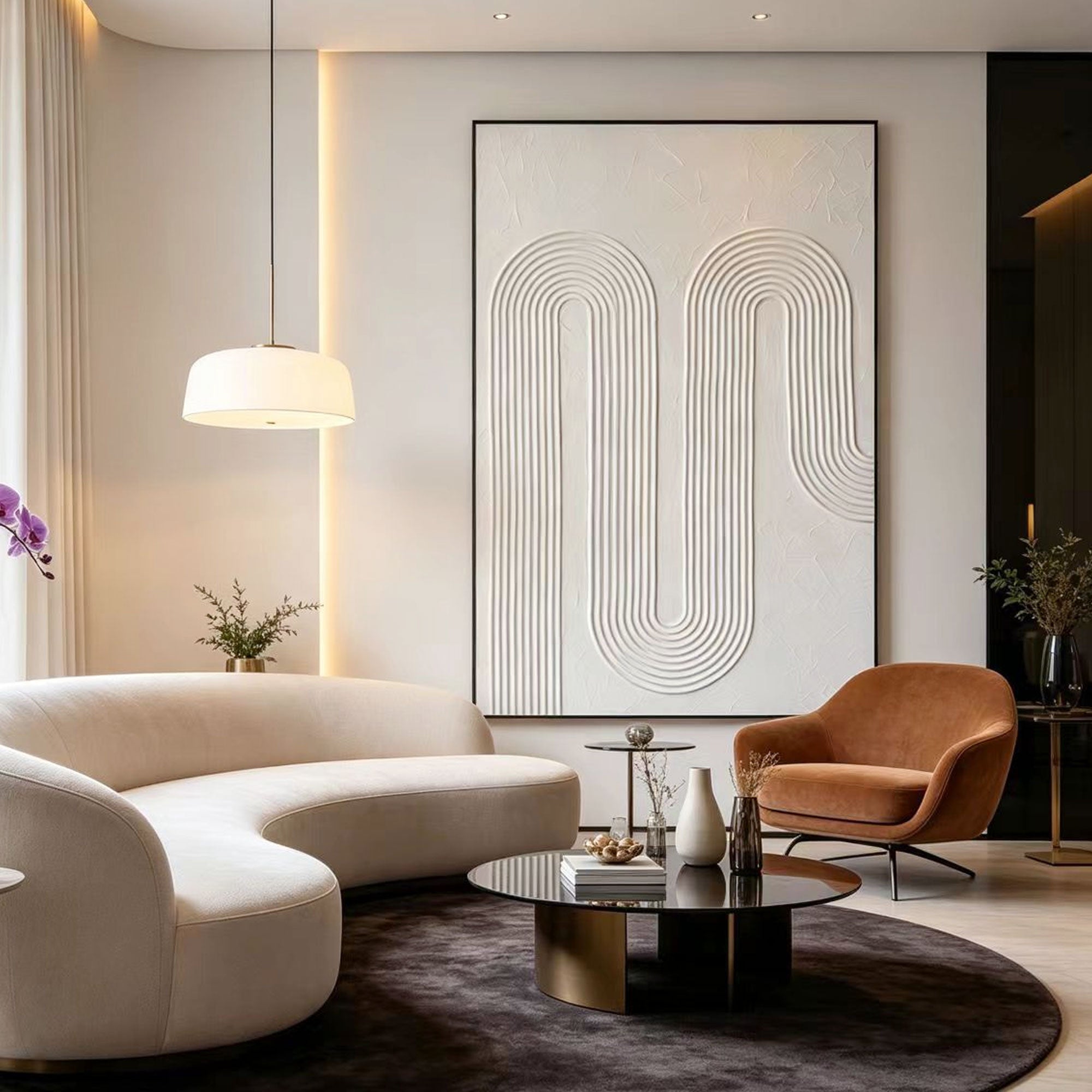 Wabi Sabi 3D Textured Geometric Wall Art - Arc Current