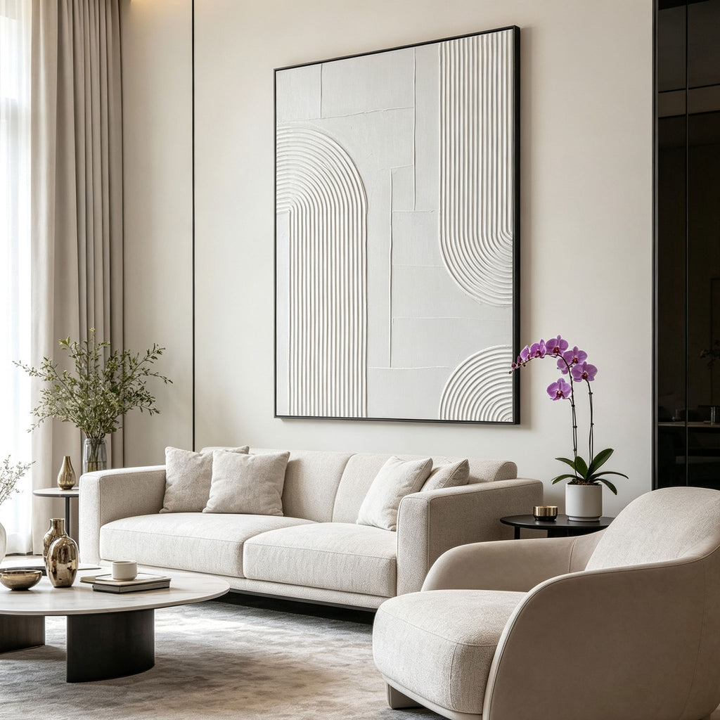 Wabi Sabi 3D Textured Geometric Wall Art - Arc Interval